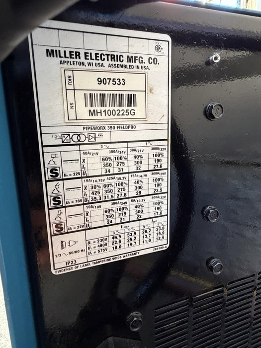 Miller PipeWorx 350 FieldPro Welder similar XMT-350 TESTED #4