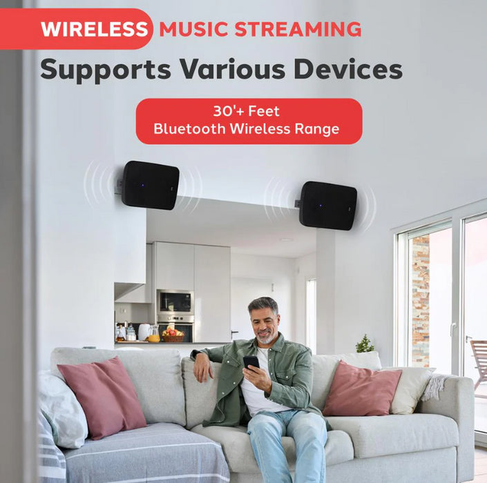 Pyle Outdoor Waterproof Bluetooth Speakers – 6.5" Dual Pair, Wall/Ceiling Mount