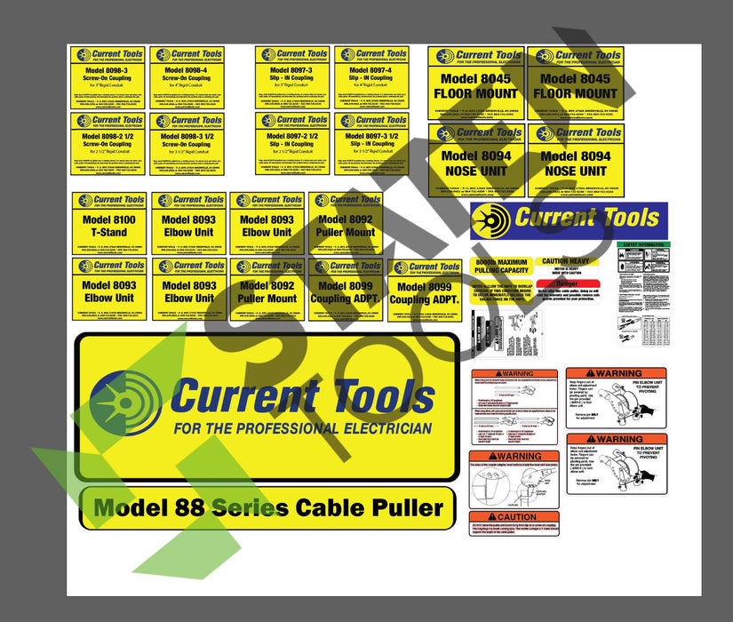 Current Tools 88 puller decals replica set