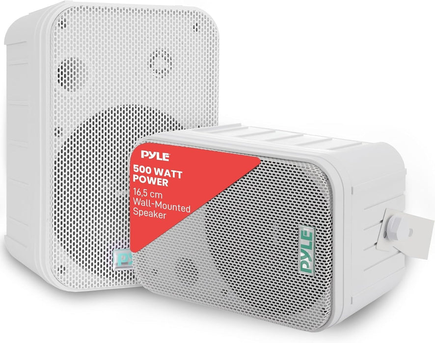2 Way Speaker System Pair - 500W Peak Power 16.51Cm Passive Weatherproof Wall /