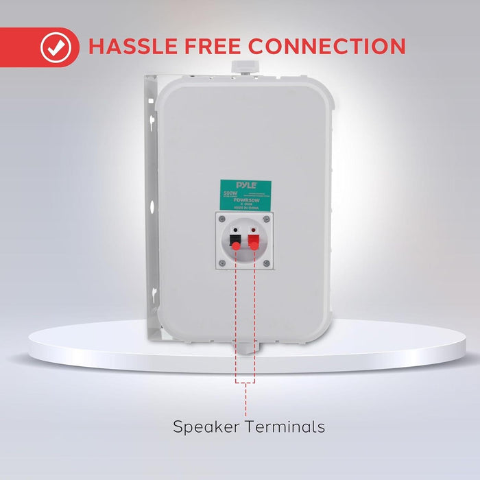 2 Way Speaker System Pair - 500W Peak Power 16.51Cm Passive Weatherproof Wall /