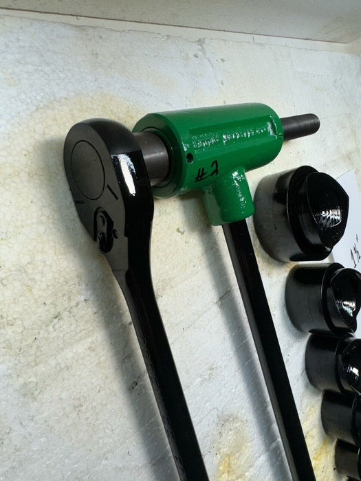 Greenlee Ratcheting Knockout Punch Driver Set 1/2" to 2" Conduit 1806 et22