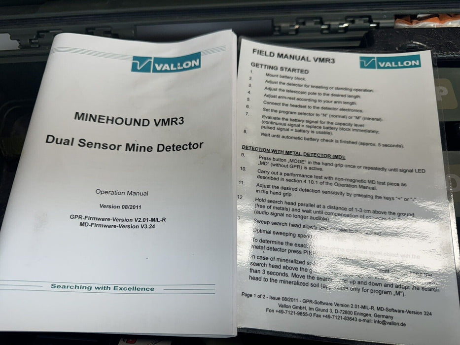 VALLON Minehound VMR3 – Dual-Sensor Mine Detector  And Ground Penetrating Radar