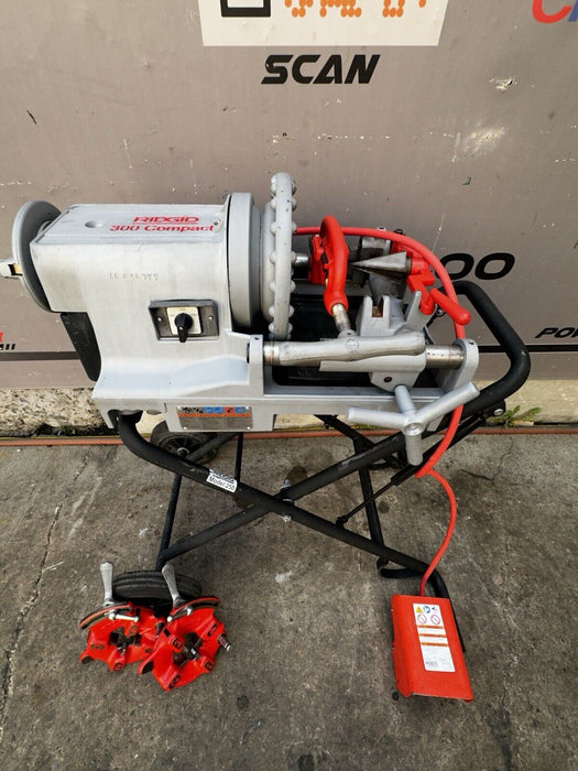 RIDGID 300 COMPACT PIPE THREADING MACHINE  2 DIE HEADS Great Shape 2018 Model