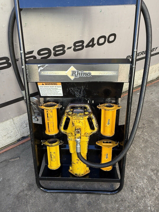 Rhino PD-55 Fence Post Driver Kit w/ Cart & Adapters.