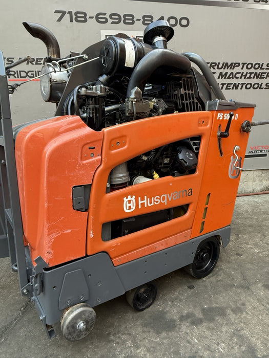 Husqvarna FS-5000D Walk Behind Concrete Saw 2019 Model only 483Hours ( VIDEO )