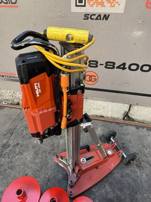 Hilti DD-250 DD200 Core Drill Rig with Core Bits Works Fine