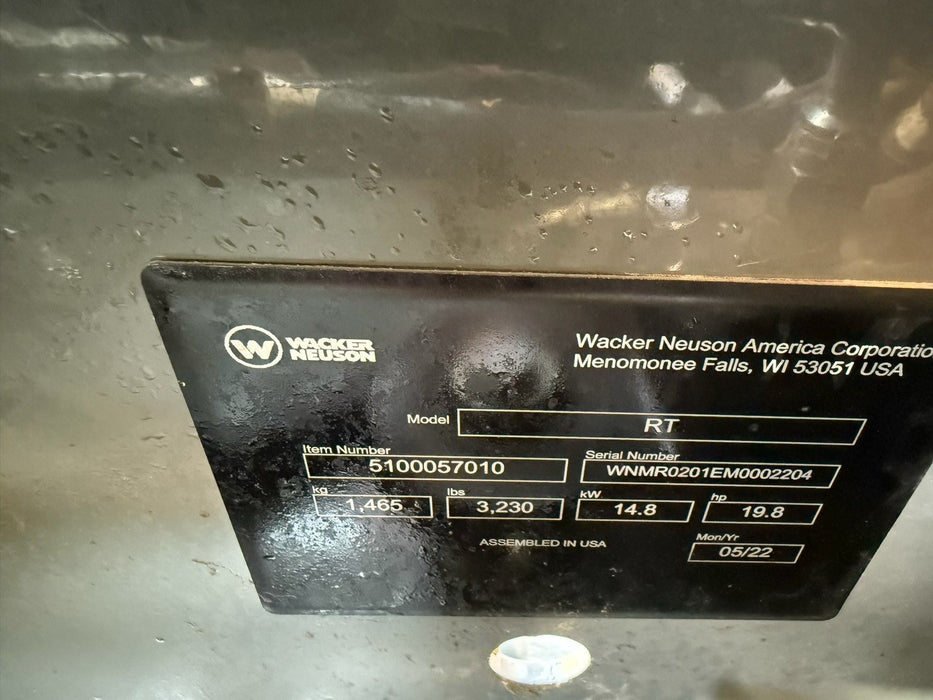 2022 Wacker Neuson RTSC3 Remote Controlled Trench Compactor Roller 93HRS KOHLER