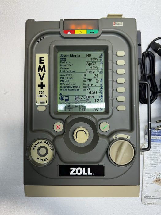 2019 Zoll Impact 731 EMV+ PATIENT MONITOR  Uni-Vent Ventilator NEW BATT .12 HR
