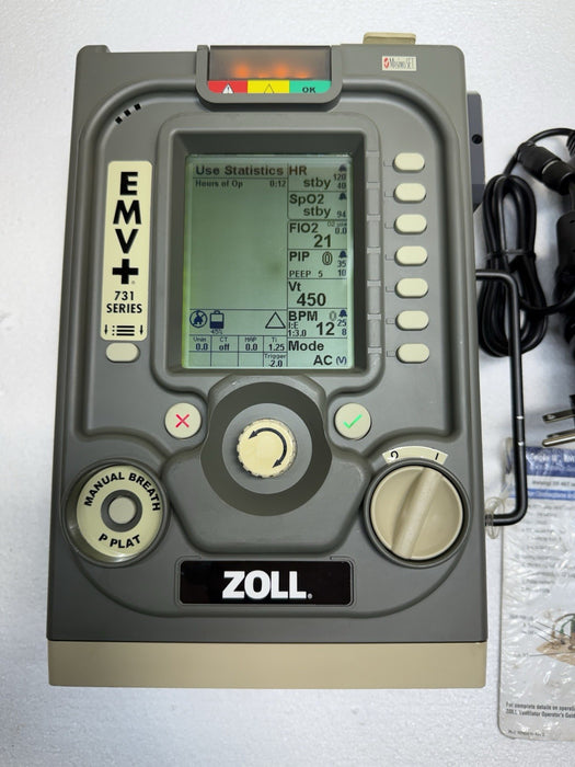2019 Zoll Impact 731 EMV+ PATIENT MONITOR  Uni-Vent Ventilator NEW BATT .12 HR