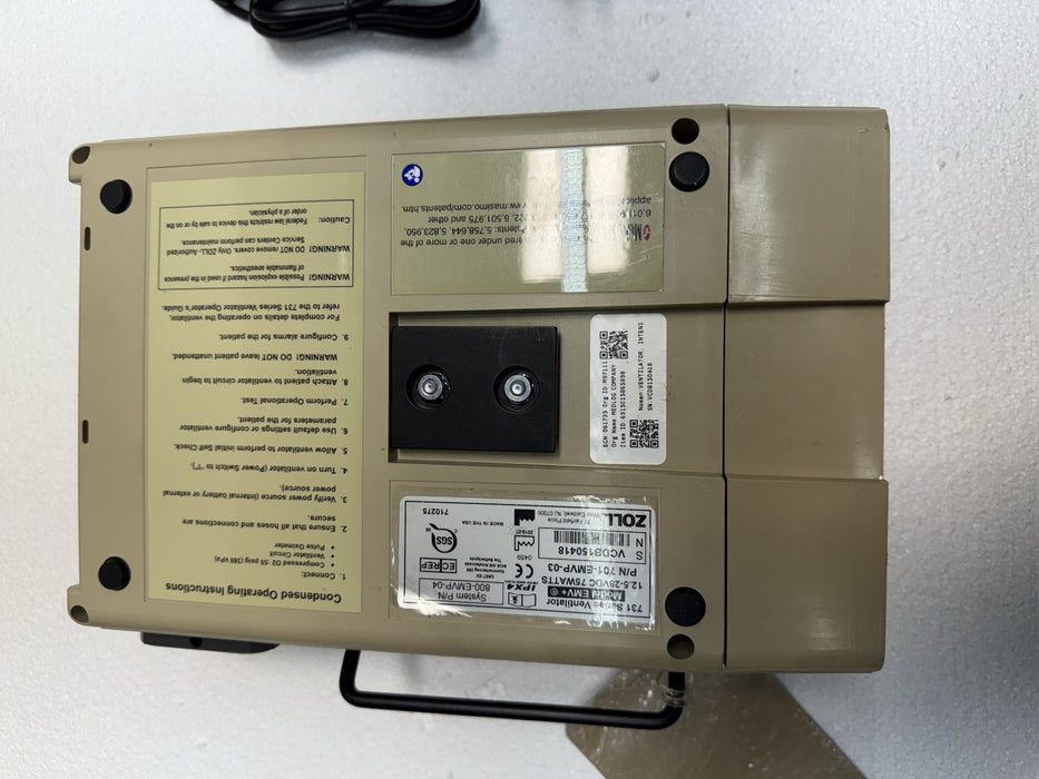 2019 Zoll Impact 731 EMV+ PATIENT MONITOR  Uni-Vent Ventilator NEW BATT .12 HR