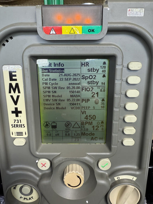 Zoll Impact 731 EMV+ PATIENT MONITOR NEW BATT & Caire Saros 3000 Oxygen SET