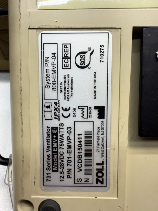 Zoll Impact 731 EMV+ PATIENT MONITOR NEW BATT & Caire Saros 3000 Oxygen SET