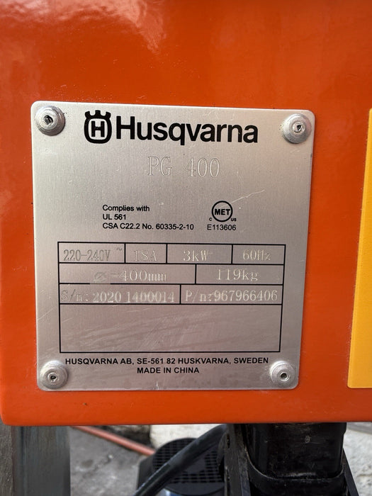 Husqvarna PG 400 Concrete Floor Grinder 9 HRS 240v 16Inch MINT SHAPE  DEMO