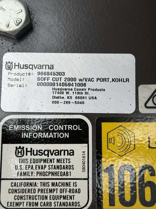 2022 Husqvarna Soffcut 2000 Walk Behind Saw Mint Condition 2HRS Road Saw Target