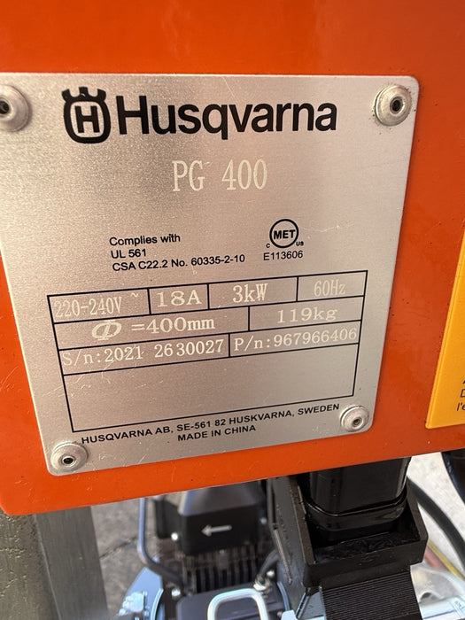 Husqvarna PG 400 Concrete Floor Grinder 11.3HRS 240v 16Inch MINT SHAPE 2021DEMO