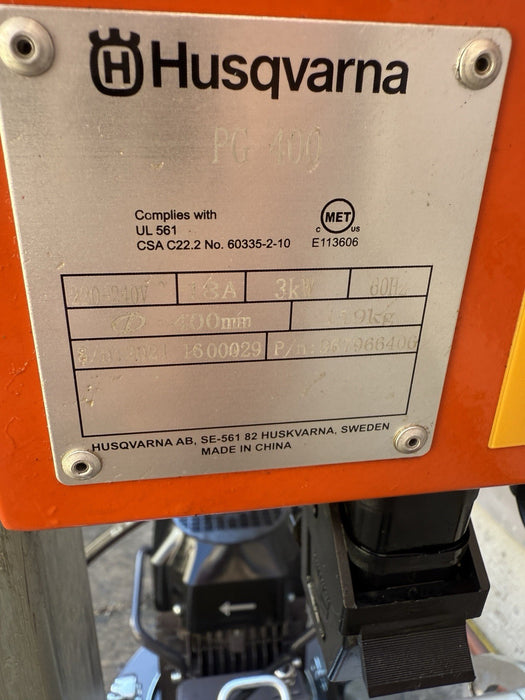 Husqvarna PG 400 Concrete Floor Grinder 41HRS 240v 15Amp 4Hp 16Inch MINT SHAPE