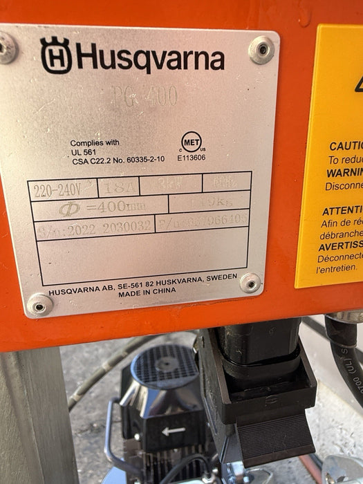 Husqvarna PG 400 Concrete Floor Grinder 0.02HRS 240v 16Inch MINT SHAPE  DEMO