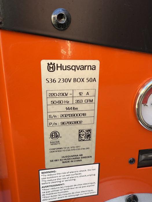 2021 Husqvarna S36 Dust & Slurry Collector Extractor Vacuum Power Tool 25HRS