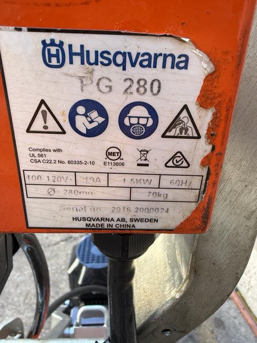 HUSQVARNA PG280 Concrete Grinder Walk-Behind Single-Disc 120V 2016 171HRS DEMO
