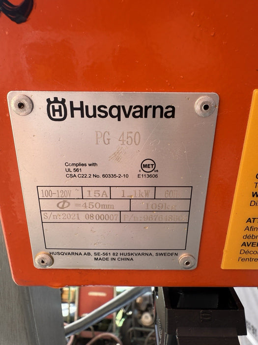 Husqvarna PG450 Concrete Floor Grinder PG 450 2021 42HRS DEMO MINT