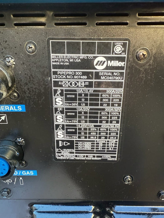 Miller Pipepro 300 FieldPro Welder 230/460/575 Volts 1/3 Phase (907489)