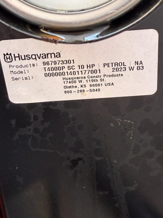 2023 Husqvarna T4000P Dust Soff Cut Extractor Collector Vacuum Honda 56 HRS MINT