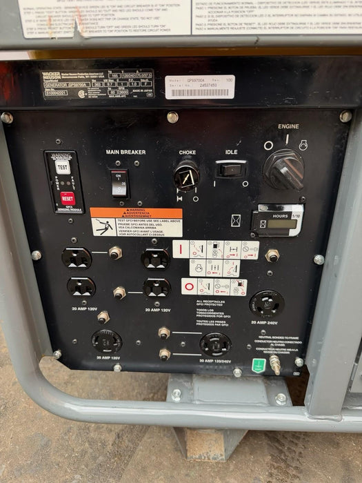 2021 Wacker Neuson GPS9700A 9,700W Portable Generator Honda Gas Genset 45HRS