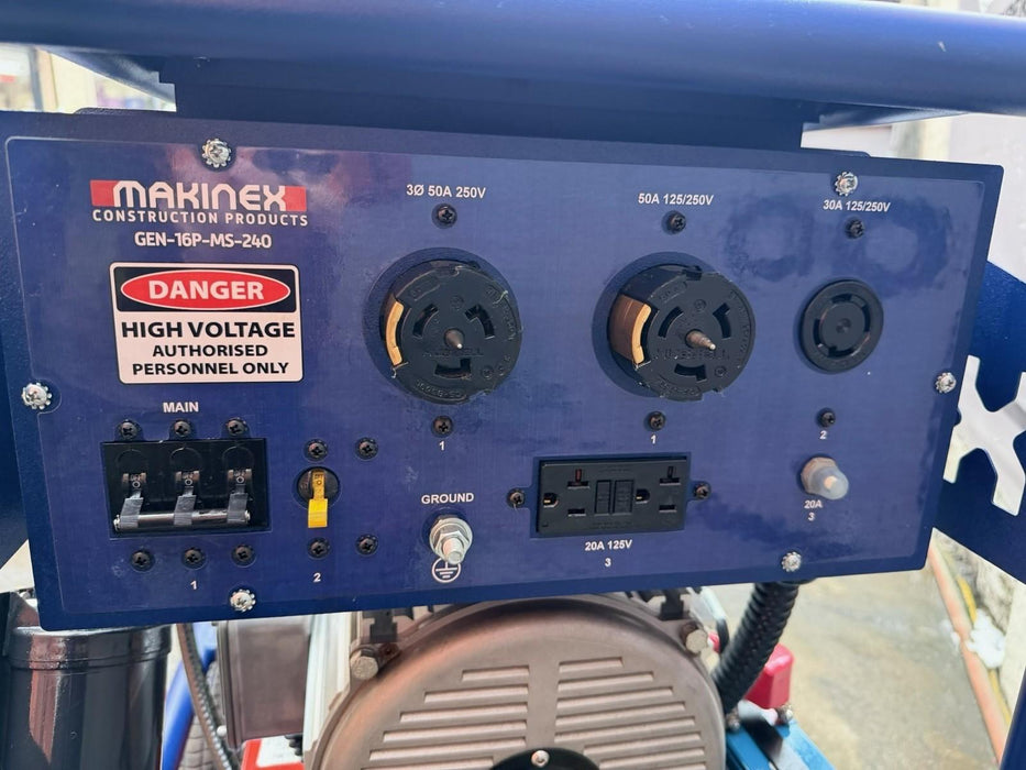 2022 Makinex GEN-16P-US-240 Portable 3-Phase Generator 16kW Gasoline Honda GX690