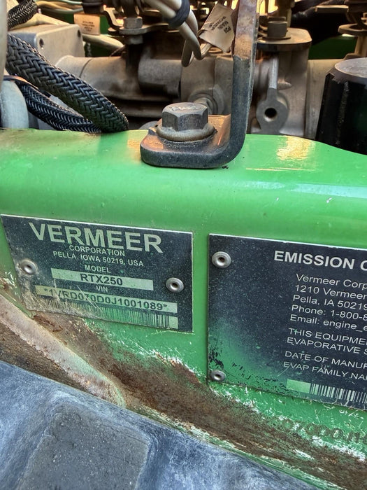 Vermeer RTX250 Self-Propelled Walk Behind 36” Trencher 422HRS 2017 Model