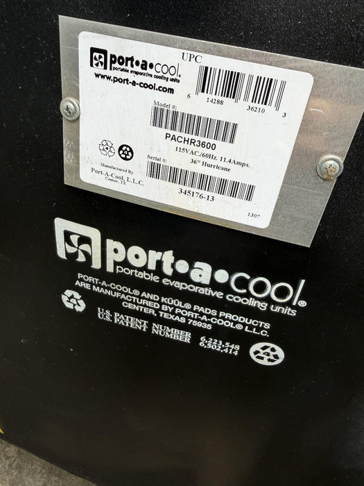 Portacool Hurricane PACHR3600 Evaporative Cooler USED