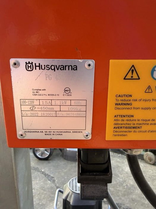 Husqvarna PG450 Concrete Floor Grinder 2022 277HRS DUST GUARD AND DISCS INCLUDED