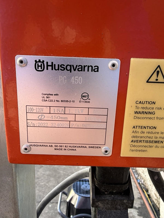 Husqvarna PG450 Concrete Floor Grinder 2022 6HRS DUST GUARD AND DISCS INCLUDED