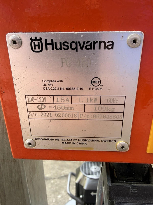 Husqvarna PG450 Concrete Floor Grinder 2021 108HRS DUST GUARD AND DISCS INCLUDED