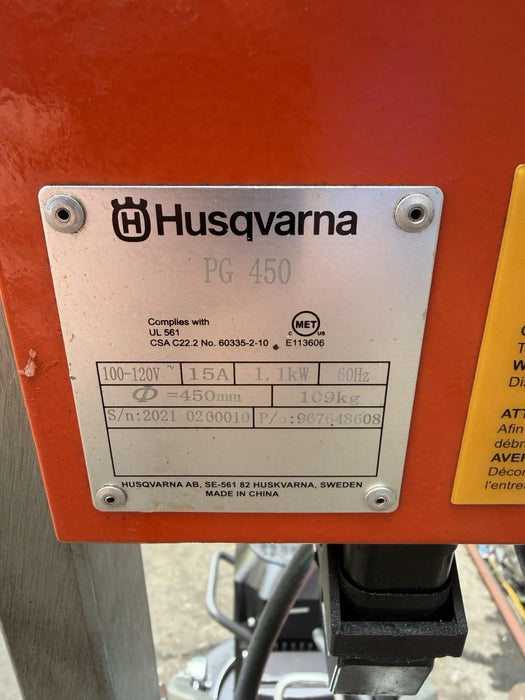 Husqvarna PG450 Concrete Floor Grinder 2021 102HRS DUST GUARD AND DISCS INCLUDED