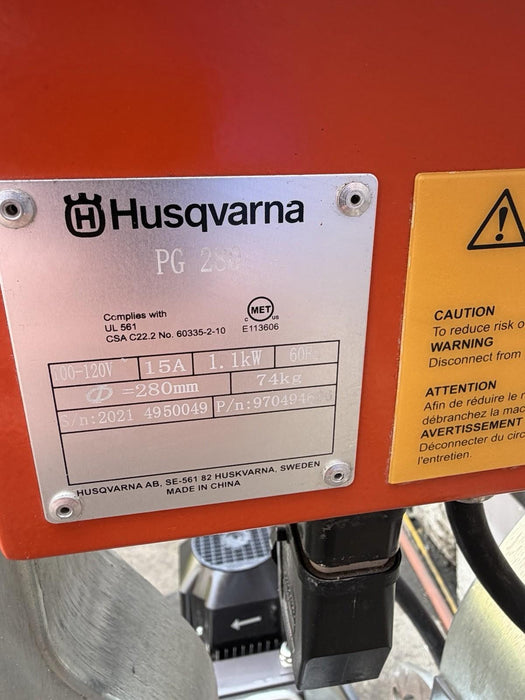 HUSQVARNA PG280 Concrete Grinder Walk-Behind Single-Disc 120V 2021 7HRS DEMO