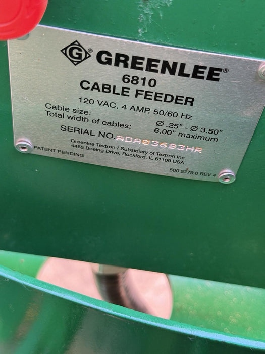 Greenlee 6810 Ultra Cable Feeder Tugger Cable Puller 6805 UT10 UT8 *GREAT SHAPE*