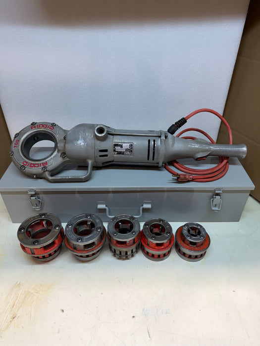 RIDGID 700 Pipe Threader w/ 12-R Die Set & "BRAND NEW" Metal Case (100% TESTED)
