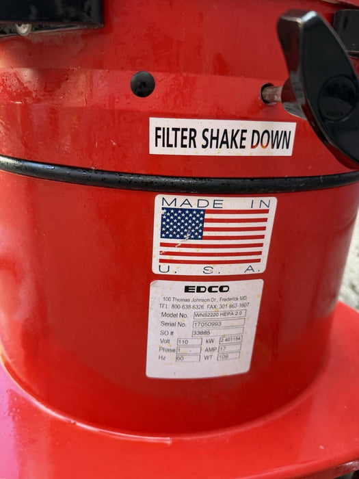 Edco Vortex 200 CFM HEPA 2.0 WNS2220 Vacuum 2″ Diameter Hose Included