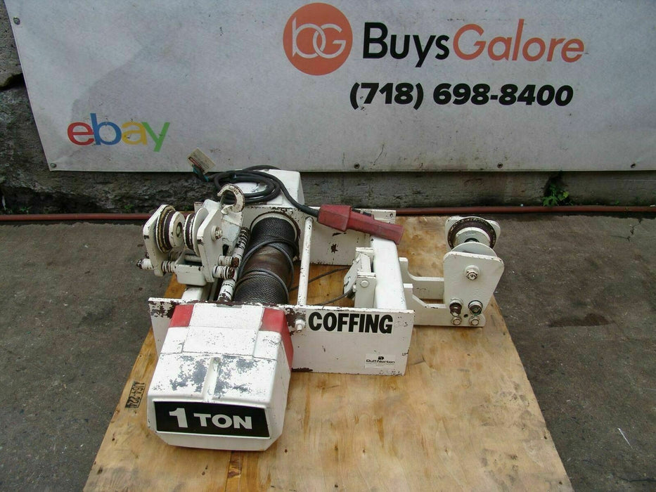 Coffing 1 Ton Electric Rope Hoist 20 feet Lift 120 volts  Works Great