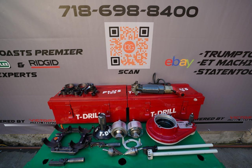 T-Drill T-100 Copper Pipe T Forming Machine and Tube Collaring Drill Great Shape