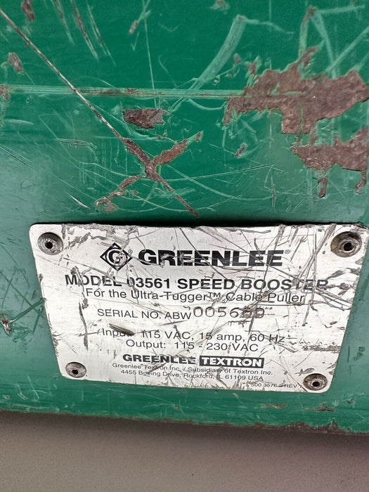 GREENLEE 03561 Speed Booster For Ultra Tugger 8000LB 8K Cable Wire Puller 6800