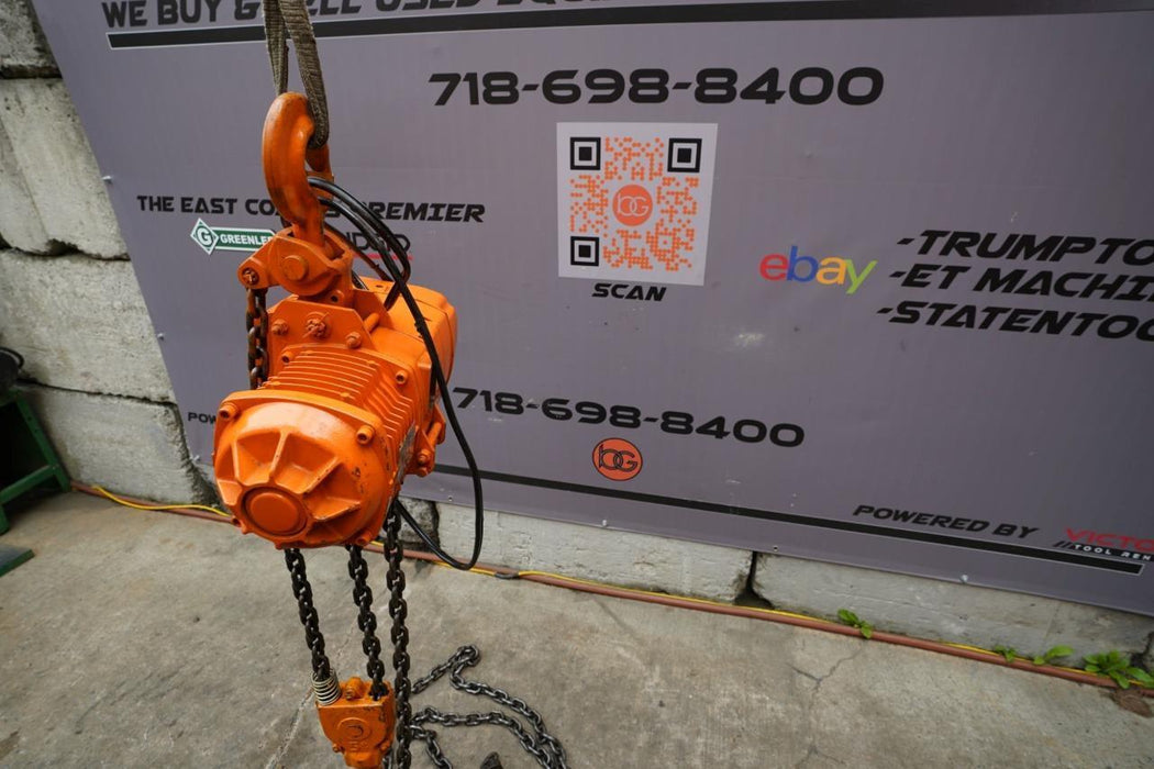 Ingersoll Rand 5 Ton Chain Hoist 3 phase 18 feet lift  Works Fine