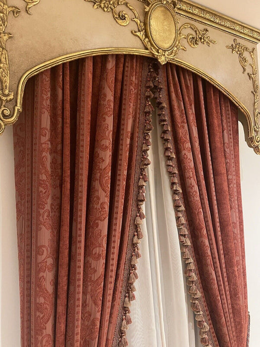 Custom French Jacquard European Luxury style Drapes, Curtains 120” x 56” 3 Pairs