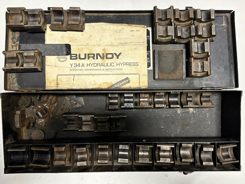 Burndy Y34A HYPRESS Dies And Case Assorted Sizes