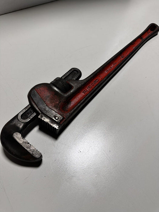 RIDGID 24" HEAVY DUTY STEEL STRAIGHT PIPE WRENCH 1/2" TO 3" USED FREE SHIPPING