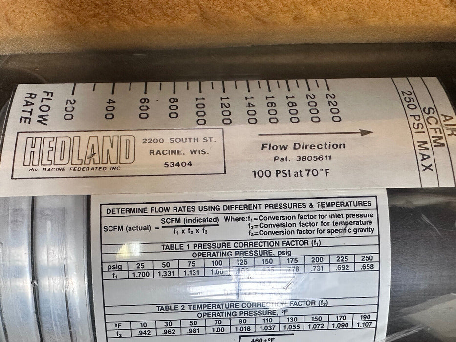 Large Hedland flow meter 250 Psi