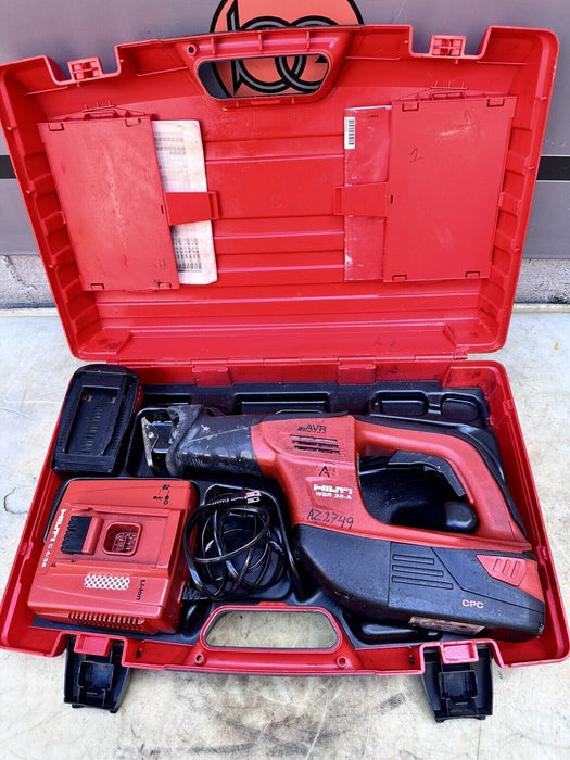 Hilti WSR 36A Cordless Reciprocating Saw + (2) 36v Batteries And Charger