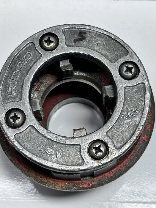 Ridgid 12-R Pipe Threader Threading 1-1/2" Die Head  Good condition No Chips