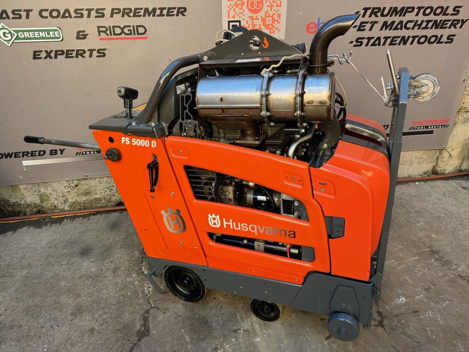 Husqvarna FS-5000D Walk Behind Concrete Saw 2018 Model only 403 Hours ( VIDEO )